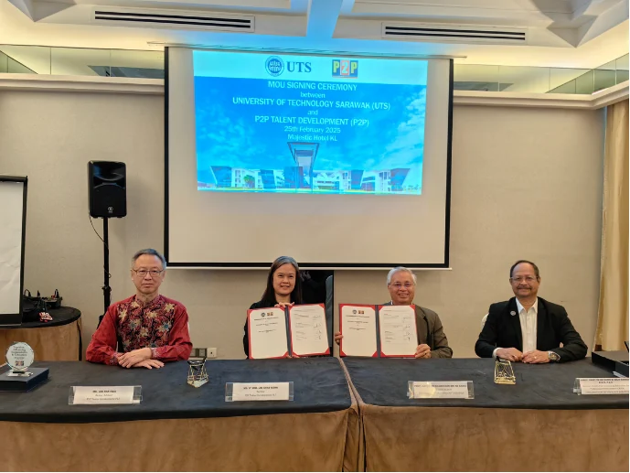 MoU signing ceremony between Universiti Teknologi Sarawak and P2P Talent Development