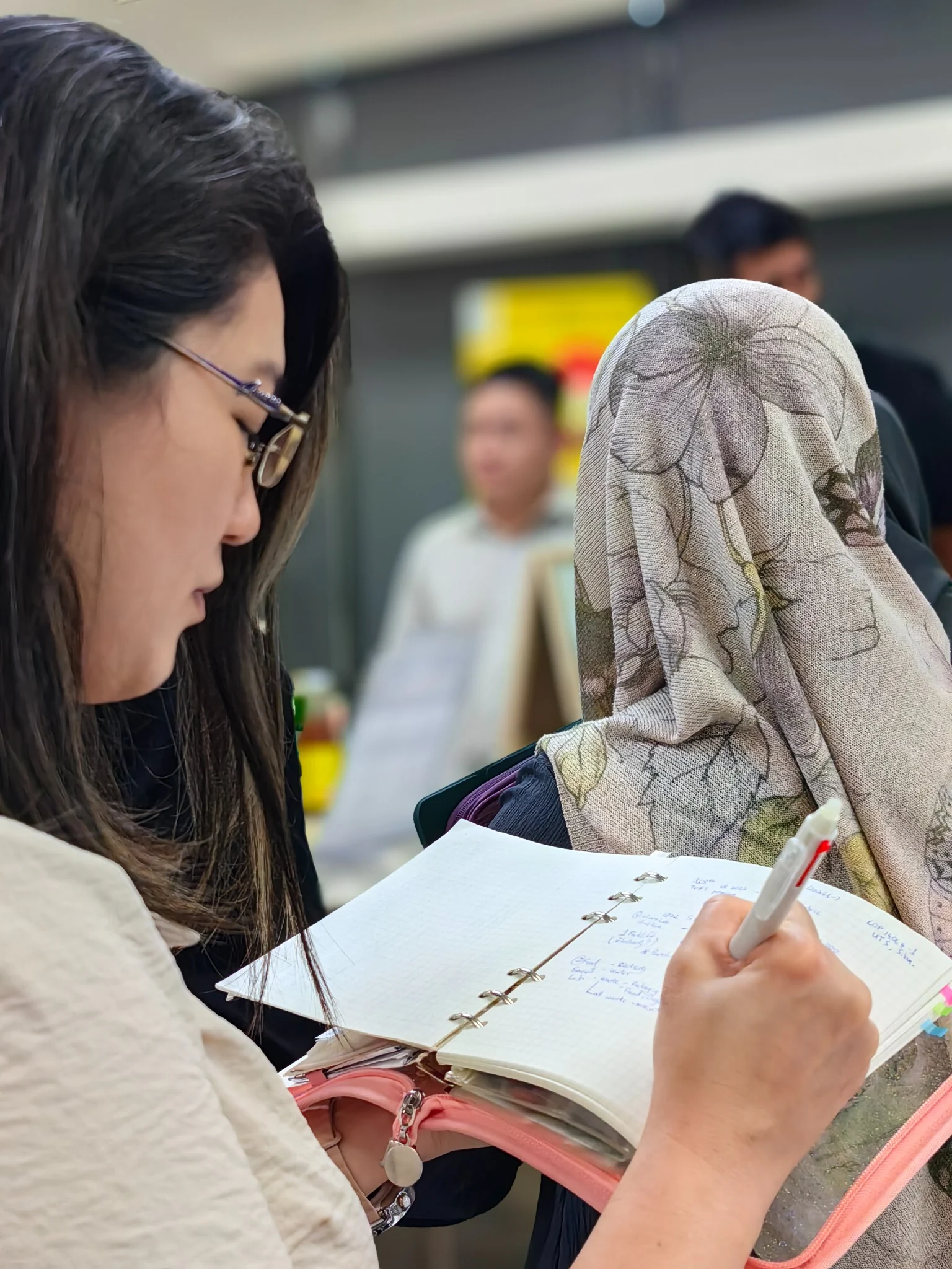 Participant documenting work